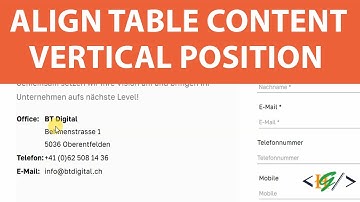 How to Align Table Content Vertically from Top in Website | PHP | WordPress | Html