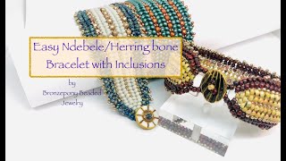 Ndebele/Herringbone Stitch Bracelet with Inclusions