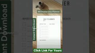 Minimalist Day Planner Meal Tracker Printable Planner 31 Day Planner