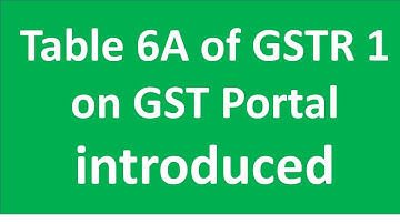 New Table 6A of GSTR 1 introduced  on GST Portal I CA Satbir Singh