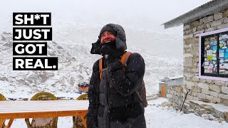 WHITEOUT Himalayan Snowstorm | Everest Base Camp Trek Day 6 | Dingboche to Lobuche