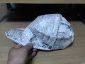 新聞紙でつくるキャップ帽　Newspaper cap