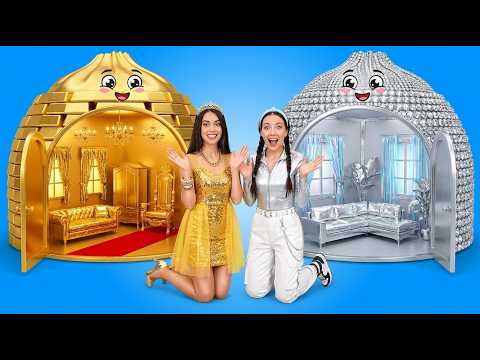 Gold vs Silver Mini House! ✨💎 Extreme House Makeover Challenge