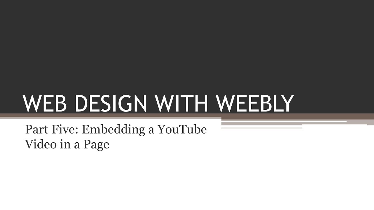 Web Design With Weebly Part 4 of 10: Creating a New Page - YouTube