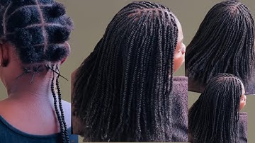 How to Micro twist short 4c hair using cherish Afro bulk synthetic hair #twist #minitwist #afrohair 