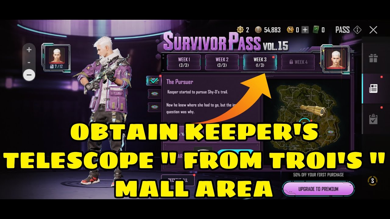 OBTAIN KEEPER'S TELESCOPE FROM TROI'S MALL AREA || PUBG NEW STATE VOL 15 WEEK 3 STORY MISSION