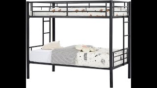 Assemble: VECELO Metal Bunk Bed Twin Over Twin, Industrial Bunkbeds with Ladder