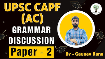 UPSC CAPF (AC)| Grammar Discussion | Paper-2