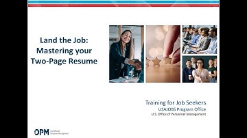 USAJOBS Webinar over CV van twee pagina