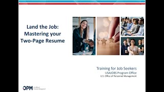 USAJOBS Two-Page Resume Webinar