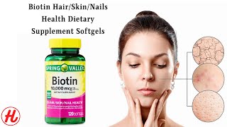 Spring Valley Biotin Hair/Skin/Nails Health Dietary Supplement Softgels, 10,000 mcg screenshot 5