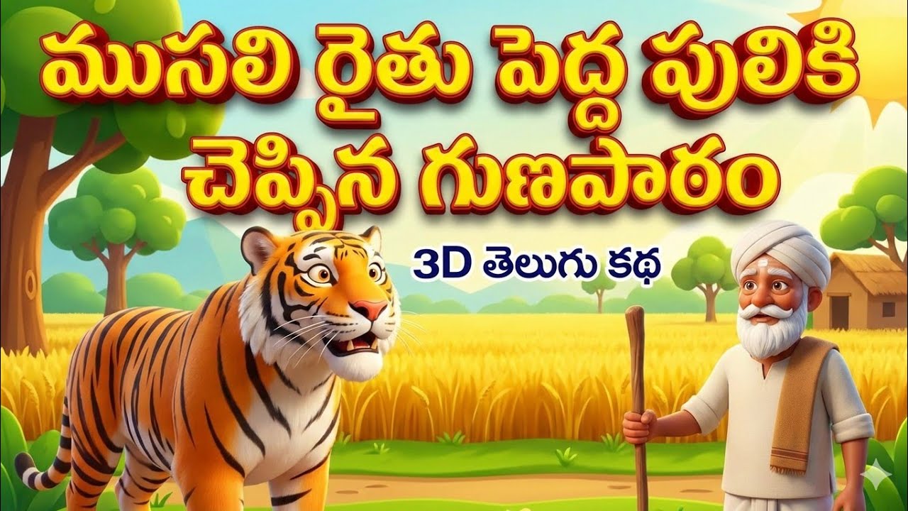 పెద్ద పులికి తెలివైన నక్క ముసలి రైతు చెప్పిన గుణపాఠం||నీతి కథ ||moral stories||telugu stories 