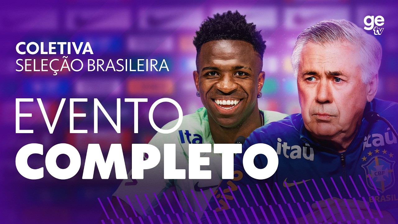 COLETIVA DE VINI JUNIOR E CARLO ANCELOTTI | SELEÇÃO BRASILEIRA | ge tv