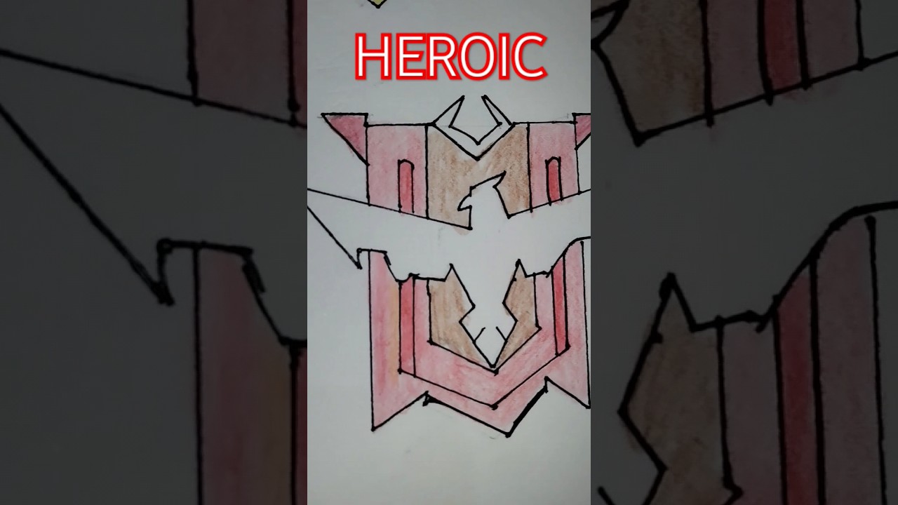 Drawing of free fire rank logo||gold,silver, diamond,heroic ,etc.#FREE ...