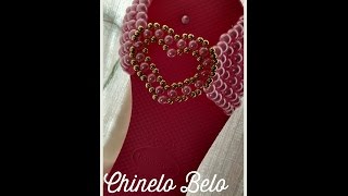 Coração Delicado de Pérolas Chinelo Belo