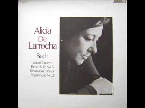 ALICIA DE LARROCHA plays BACH English Suite No.2 BWV 807 COMPLETE (1971)