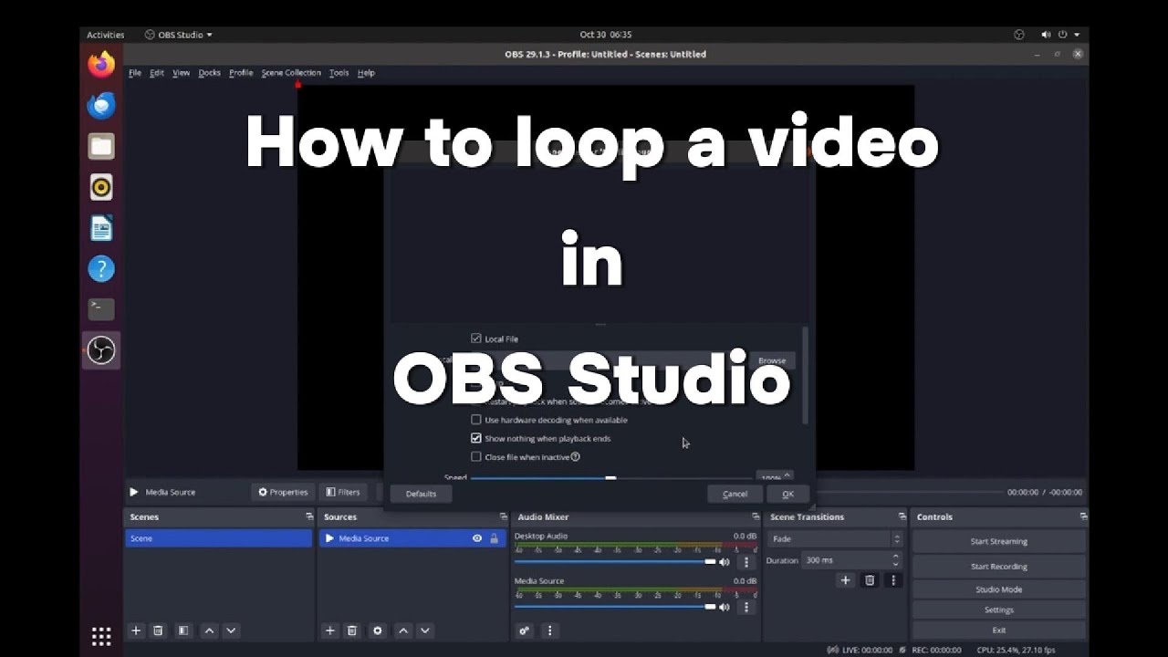 How To Loop Video In OBS Studio - YouTube