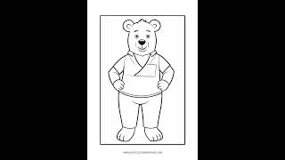 Teddy Bear Coloring Sheet Vol 10 - Bear at Work: A Creative Escape #characterdesign #coloring