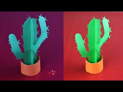 How To Make a Paper Cactus TutorialDIY 3D Paper Origami Cactus - YouTube