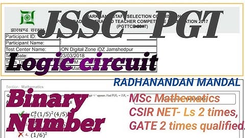 JSSC PGT Solution 🔥 | logic circuit| Binary number | Jharkhand teaching jobs