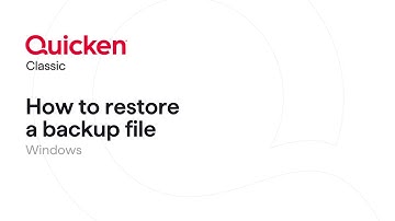 Quicken Classic for Windows - How to restore a backup file