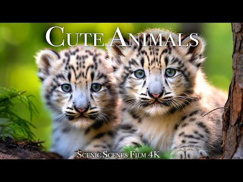 Cute Baby Animals 4K - Amazing World Of Young Animals | Scenic Relaxation Film