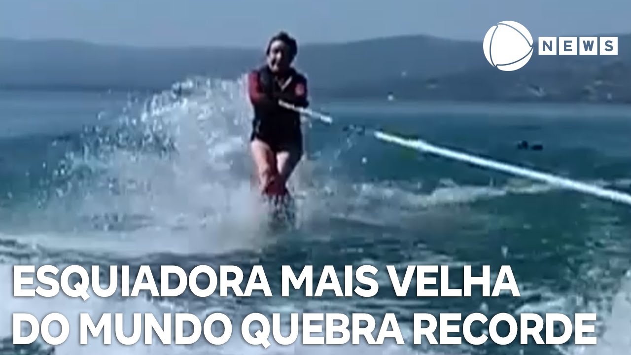 Esquiadora aquática mais velha do mundo quebra recorde