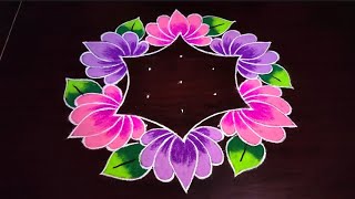 Small flower rangoli 5×3💐flower rangoli designs💐daily use muggulu💐simple rangoli kolam💐kolam designs Small flower rangoli 5×3💐flower rangoli designs💐daily use muggulu💐simple rangoli kolam💐kolam designs