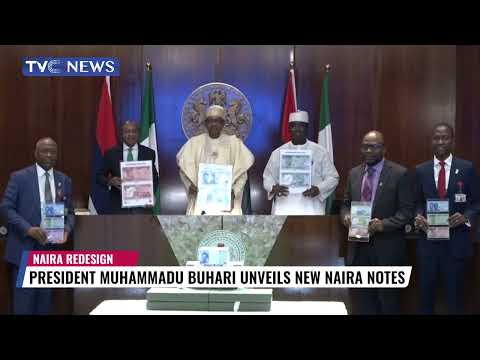 (TRENDING VIDEO) President Buhari Unveils New Naira Notes