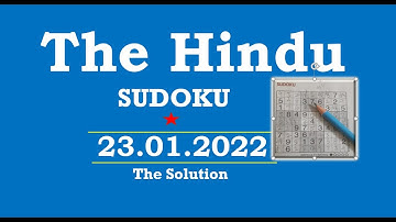The Hindu  Sudoku Jan 23, 2022 - 1 Star - The Solution