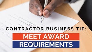How to meet contracting award requirements