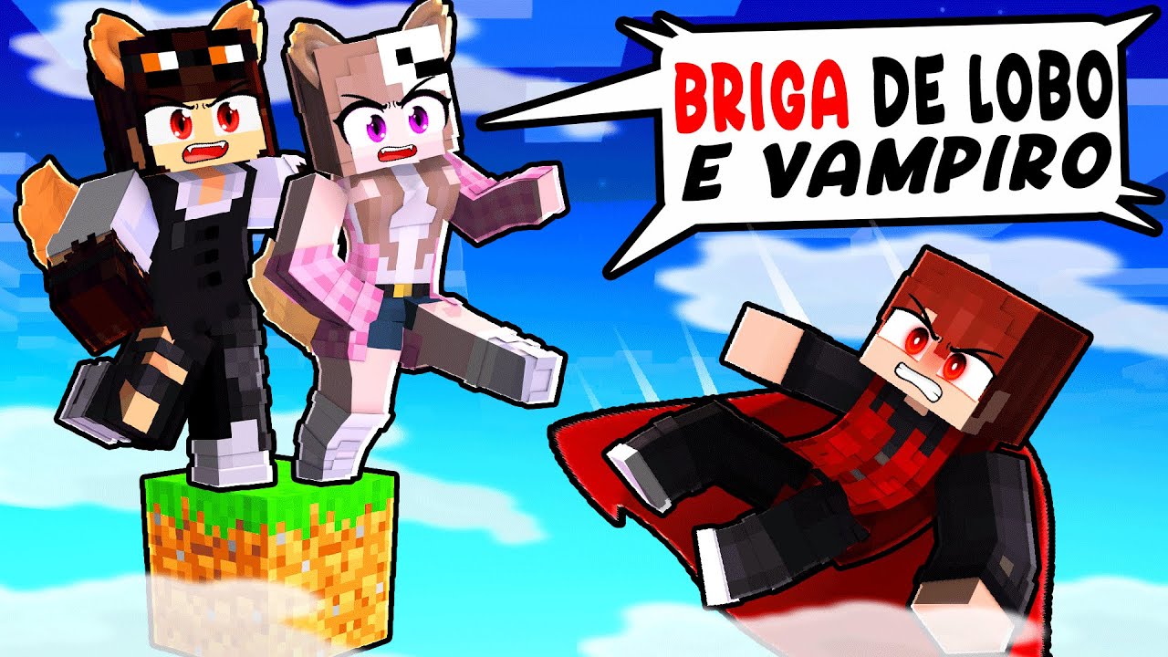GAROTO LOBO BRIGOU POR MIM em APENAS UM BLOCO no MINECRAFT!