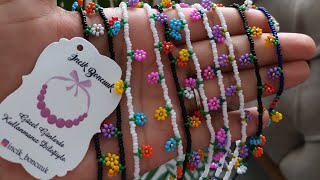 easy bead bracelet anklet making🌺kum boncuktan papatya halhal bileklik yapımı