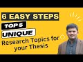 6 Easy Steps to Find unique and Thoughtful Research Topics for your Thesis