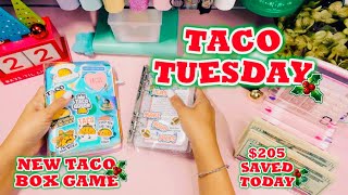 🌺￼🎄Taco Tuesday Savings Day 🎄🌺 New Taco Box Game || $205 in Challenges || Cash Envelope System