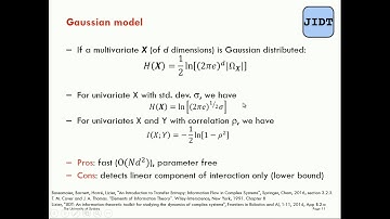 Information-theoretic estimators and JIDT - Part 2 - Gaussian model