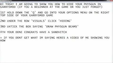 how to make your physgun invisible