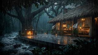Soft Forest Cabin Rain 🌧️ Deep Night Rain Sounds That Calm Your Mind to Sleep screenshot 4