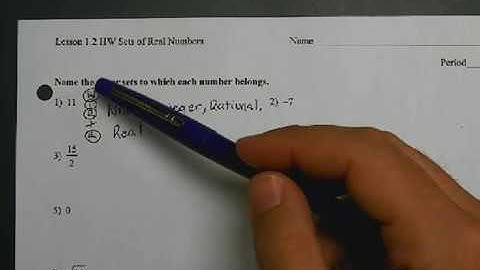 Lesson 1.2 Sets of Real Numbers