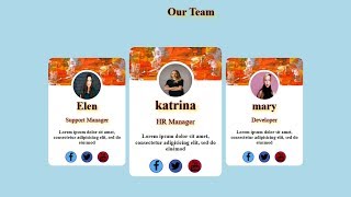 Our Team Info Cards Section - HTML and CSS Tutorial-