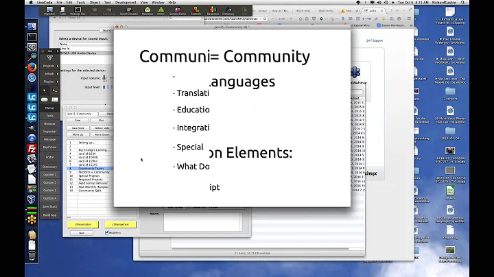 Community Webinar presented by Richard Gaskin