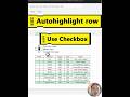 Automatically Highlight row with Checkboxes