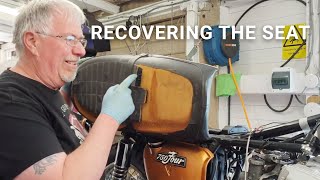 How To Recover a Motorcycle Seat Vinyl | Restoring The Seat Pan On a Honda CB750 Project | Part 16