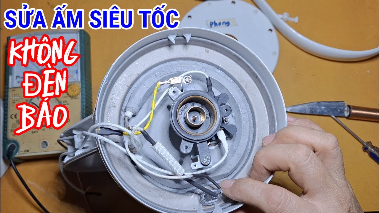 Sửa ấm siêu tốc sunhouse mất đèn báo không nóng