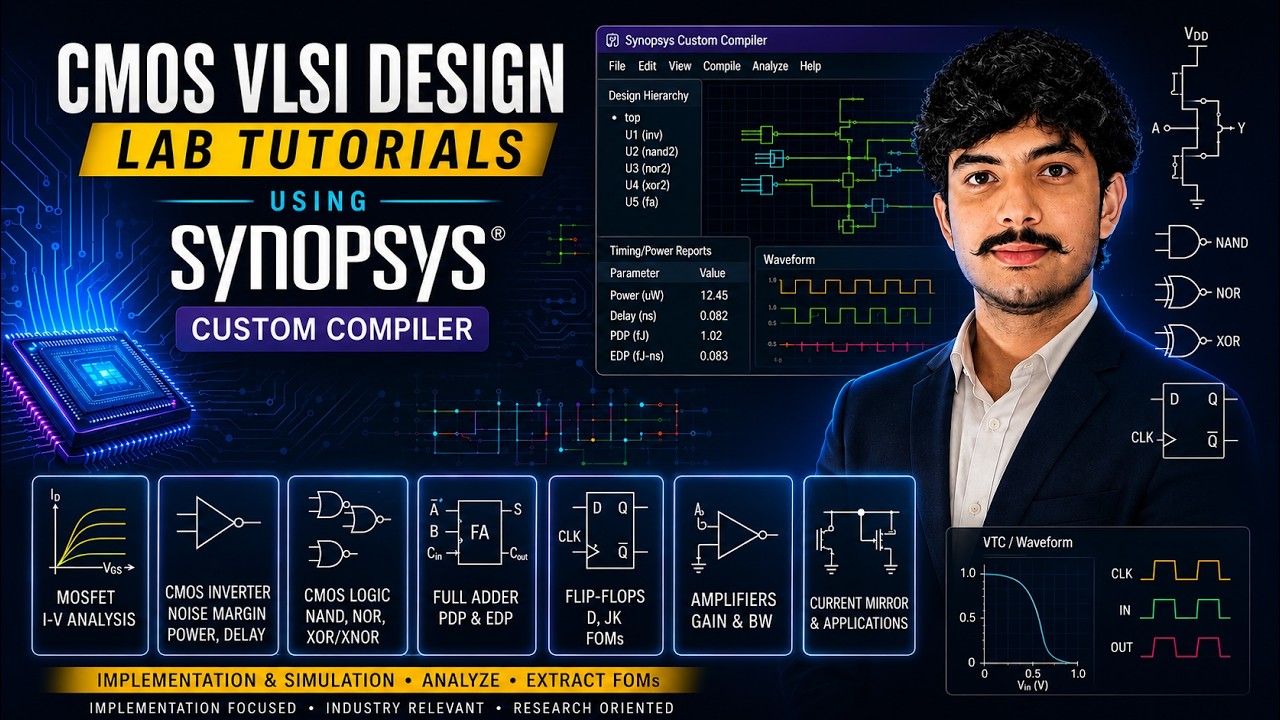 CMOS Half Subtractor Design Using Synopsys Custom Compiler - YouTube
