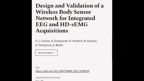Design and Validation of a Wireless Body Sensor Network for Integrated EEG and HD-sEM... | RTCL.TV