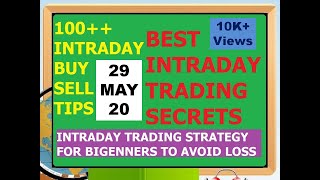 INTRADAY TRADING STOCK 29 MAY 2020/ BEGINNERS INTRADAY BUY SELL 100++TIPS/ BEST INTRADAY STRATEGY