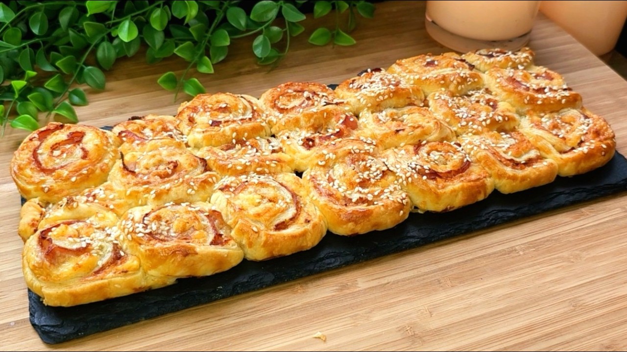 У тебя есть слоеное тесто? Эти рулетики с ветчиной и сыром готовы за 30 мин.!