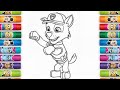Easy Paw Patrol Cartoon Drawing Art | Kids Coloring Pages 🎨