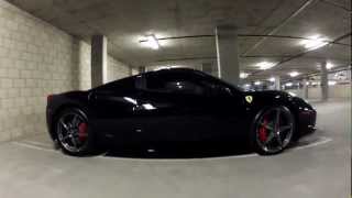 Quick unedited clip of a black ferrari 458 italia spider that was in
our garage today. on facebook: http://fb.com/carninja